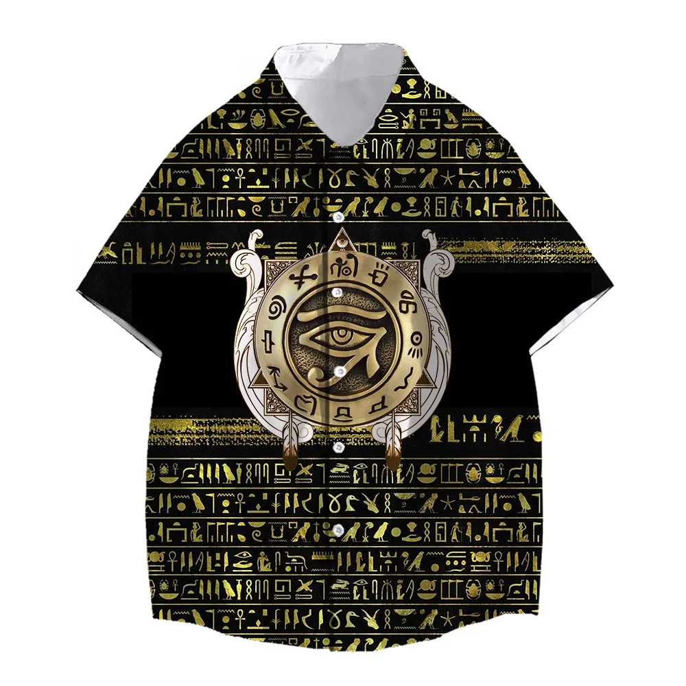 SONSPEE Ancient Egyptian Art 3D Print Shirts Men Women Camouflage Oversize Clothing Short Sleeve  Eye Of Horus Trend Street Top