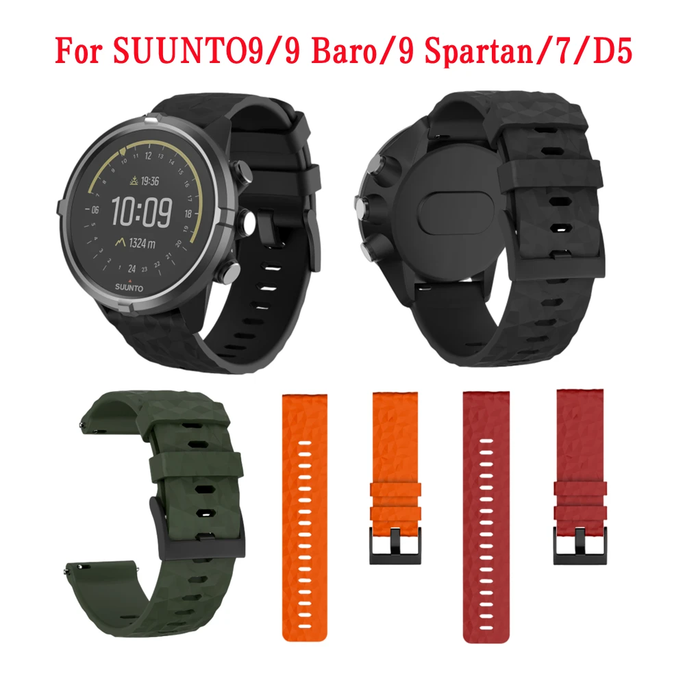 Silicone 24MM Watch Strap Band Wrist Bracelet for Suunto 7/9/Spartan Sport  Watch