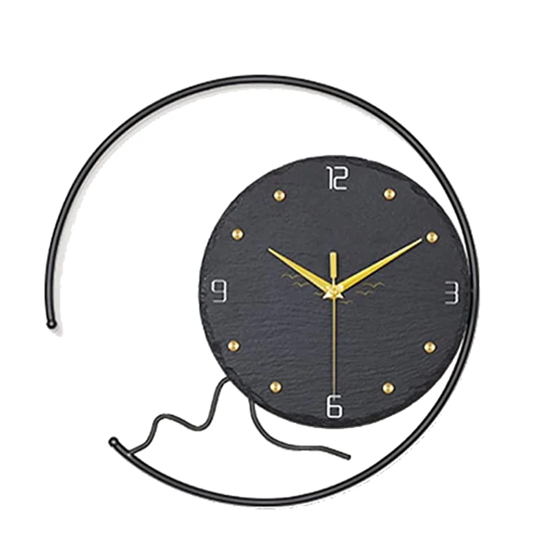 

Large Wall Clock For Living Room Decor Silent Black Modern Wall Clock Battery Operated Non-Ticking Simple 15 Inch