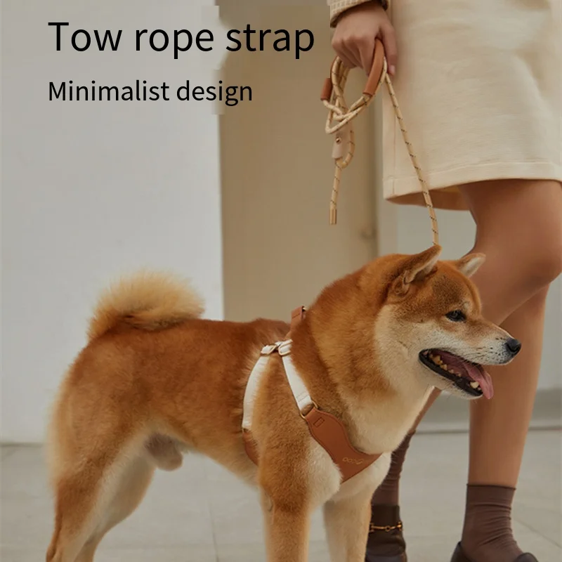 Small And Medium Dog Leash Leather Dog Harness Shiba Inu Poodle