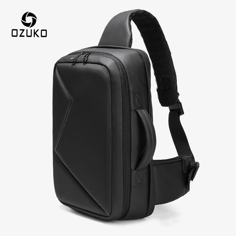 

Вместительная сумка-мессенджер OZUKO для мужчин, деловой мужской портфель на ремне для iPad 12,5 дюйма, водонепроницаемый мессенджер