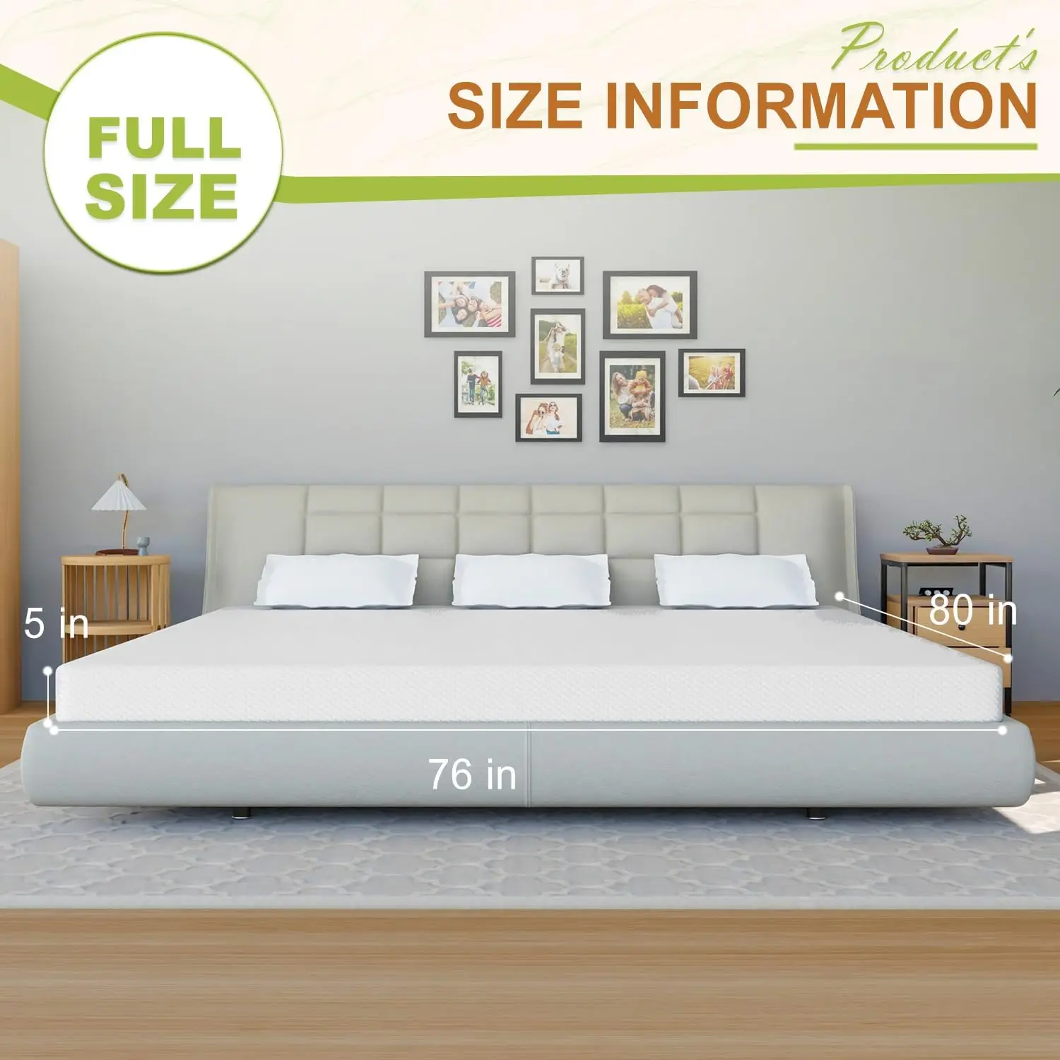 5 H King Size Mattress, Gel Memory Foam King Mattress, Pressure Relieving, Cooling Gel Foam, King Mattress In A Box, 2