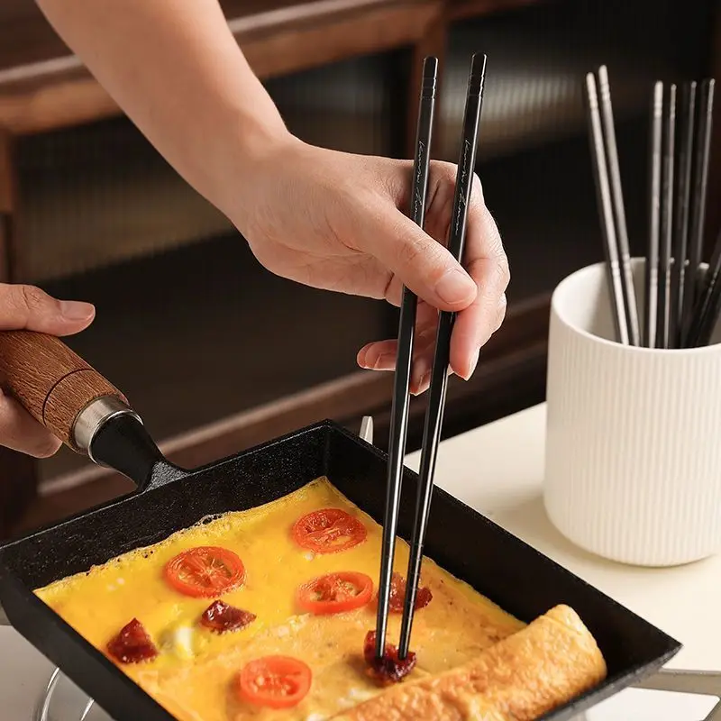 

5 Pairs Chopsticks 304 Stainless Steel 23CM Non-Slip Chopstick Metal Sushi Sticks Korean Japanese Food Chinese Chopsticks