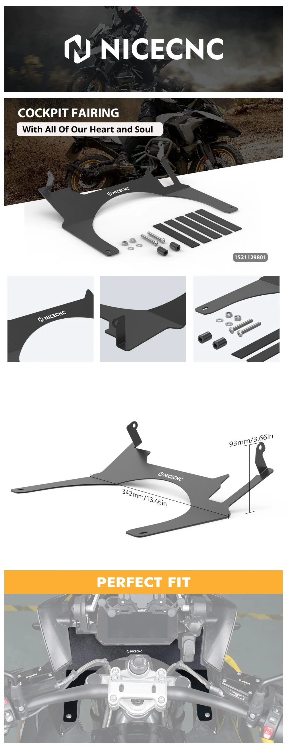 Motorrad-Cockpitverkleidung Aufwindabweiser für BMW R1250GS 2018-2023 2022 2021 2020 2019 BMW R1200GS 2016-2018 2017 – Detail 1