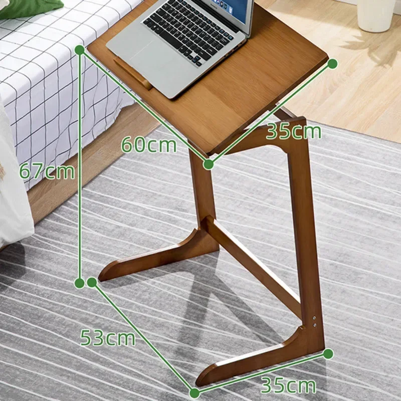 Breakfast Table Simple Light Luxury Coffee Table, Convenient Folding Round Solid Wood Panel, Adjustable Laptop Stand