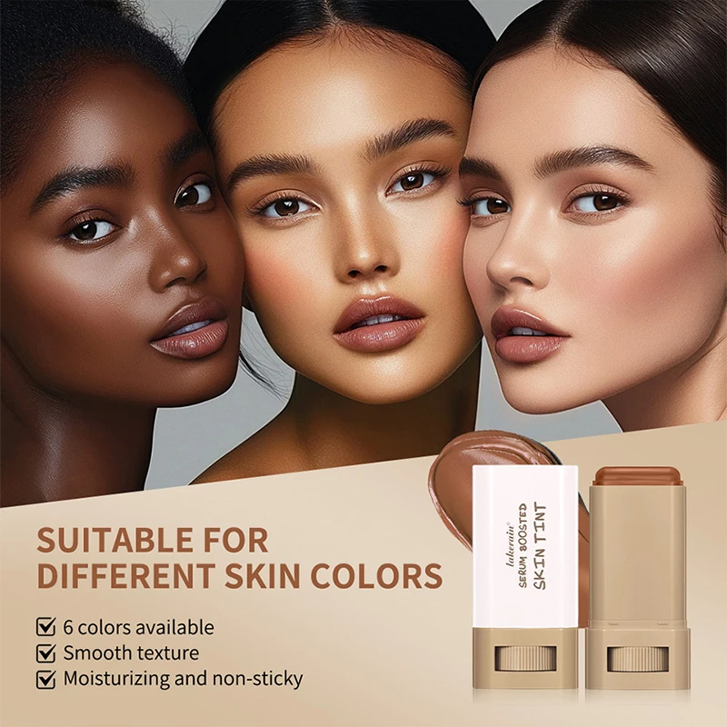 Stick Foundation Balm Serum Boosted Skin Tint Foundation Stick Smooth Plumper Hight Coverage New