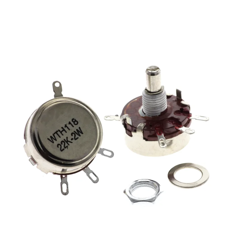 Potentiometer Variable Resistor VR Resistance DIY Electronic 2PCS WTH118 1K 4.7K 10K 47K 100K 220K 330K 470K 1M Ohm 1A 2W multiturn potentiometer linear potentiometer rotary potentiometer potentiometer kit trimmer potentiometer adjustable resistor electronic components