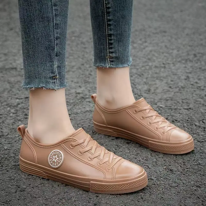 Women's Spring Summer New Low Top Slip On Round Toe Rain