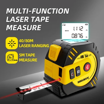 40m, 80m Laser Tape Measure Laser distance meter Digital Tape Measure Measuring tool Steel Tape Measure USB Rechargeable