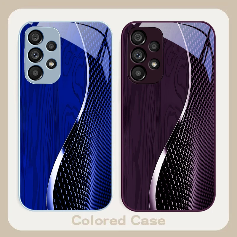 Wood Grain Mesh Black Glass Phone Case