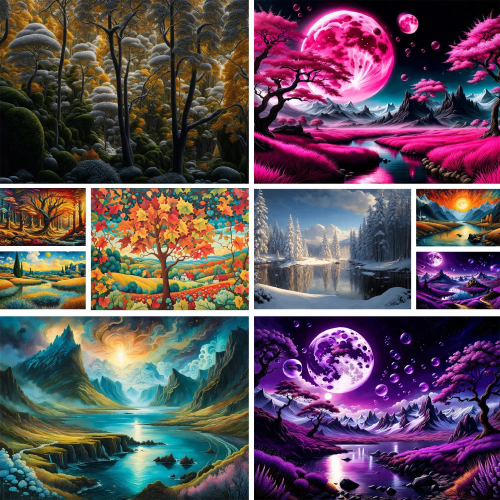 Landscape Beautiful Nature Party Decoration Diamond Art Painting Kits Bookmark Crafts Supplies For Adults Children's Gift