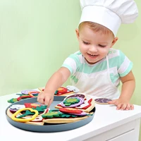 Play Kitchen Felt Pizza Toys For Kids Pretend Play Pizza Game Early Educational Felt Food Toys Role Play for Kids Girls Boys 2