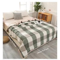 Quilt Washed Cotton Air Condition Thin Comforter Blanket Bedspread for Single Double Queen King Bed Coverlet Plaid Summer 2