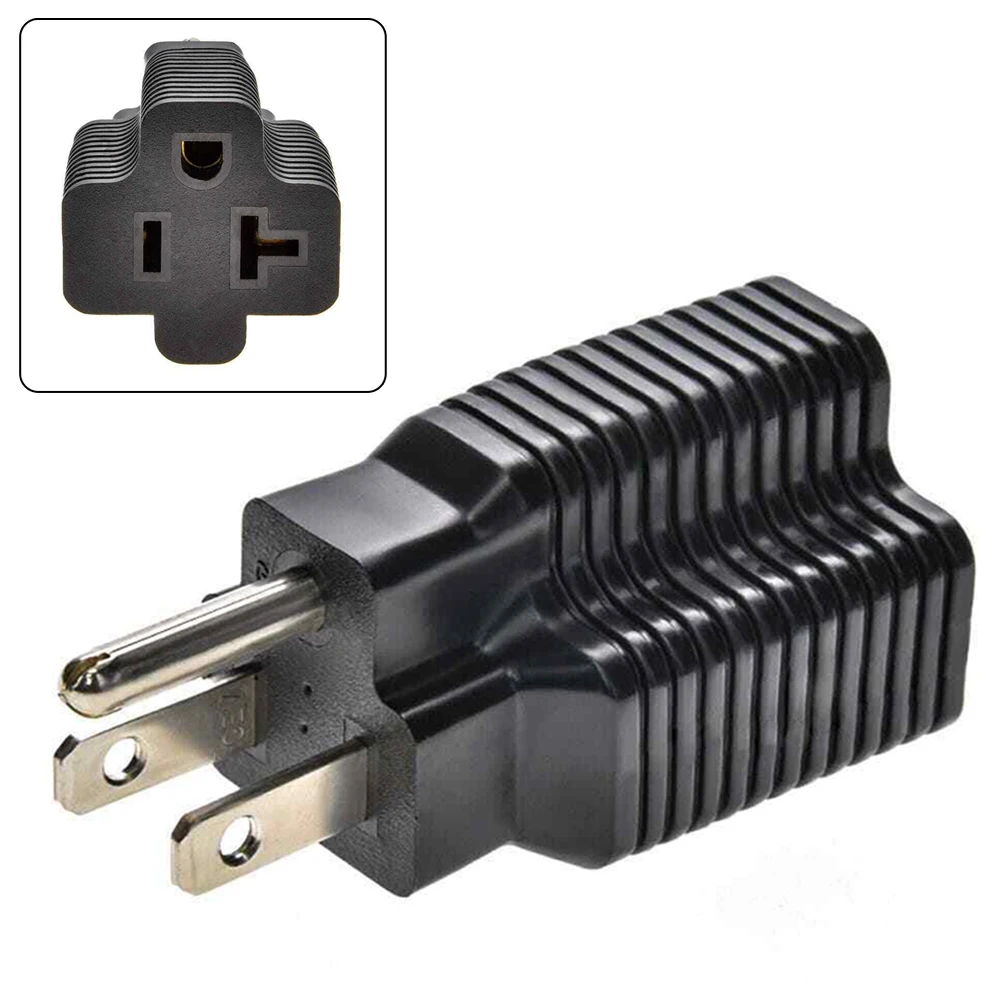 

Plugs Adapter 1.4-1.9CM 1PCS 50/60HZ Black Conversion Plug Copper Molded Construction NEMA 5-20R To NEMA 5-15P