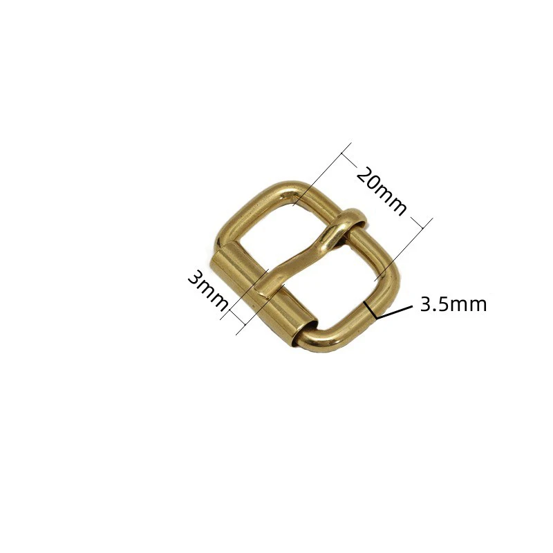Description Picture 5 of item1 piece Brass Roller Buckle Heel Bar Buckle Adjustable Square Ring Pin buckle for Leather Craft Bag parts Strap Accessories