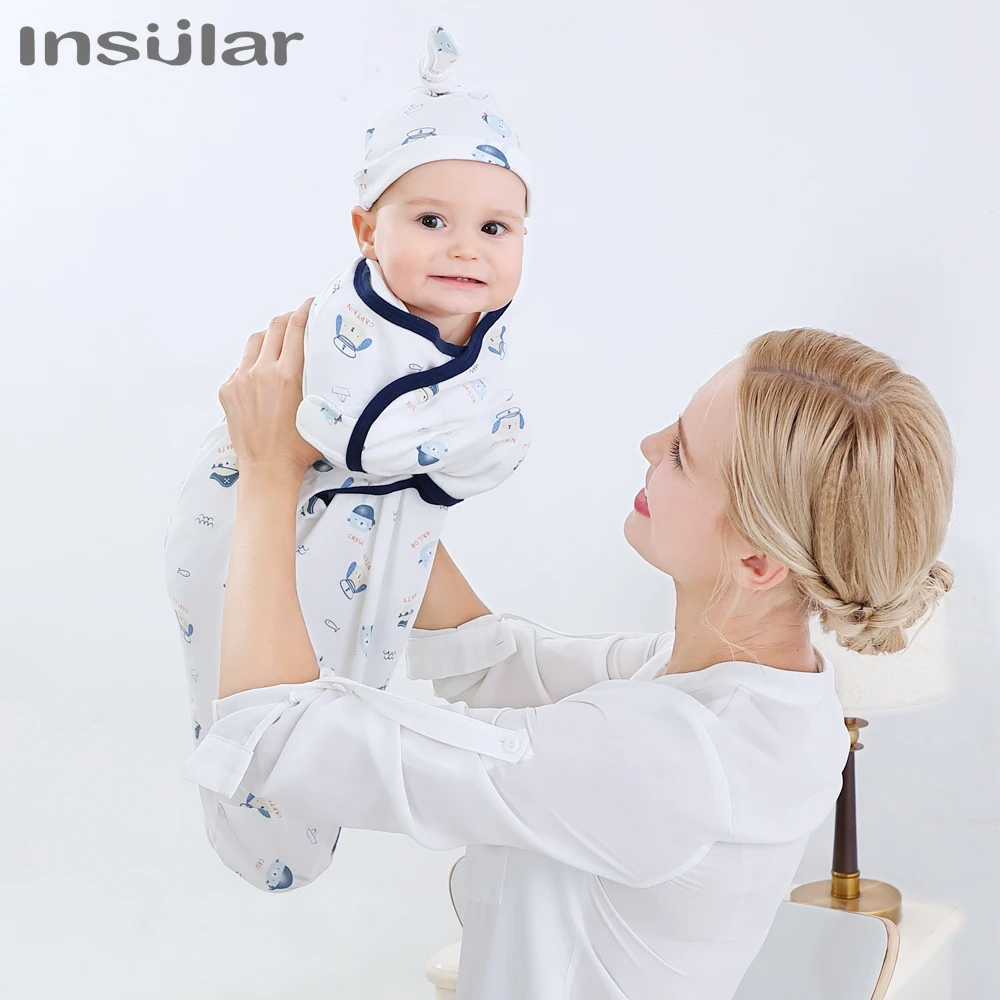 Muslin Baby Blankets Swaddles With Cap Newborn Soft Swaddle Wrap Cotton Baby Bedding Accessories Bath Towel Swaddle 4