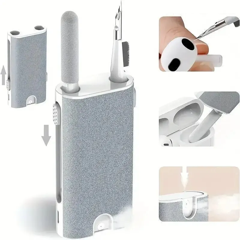 5-in-1 클리너 키트 노트북 화면 클리너 키트 LPhone ChargingPort 용 다기능 무선 이어폰 청소 도구