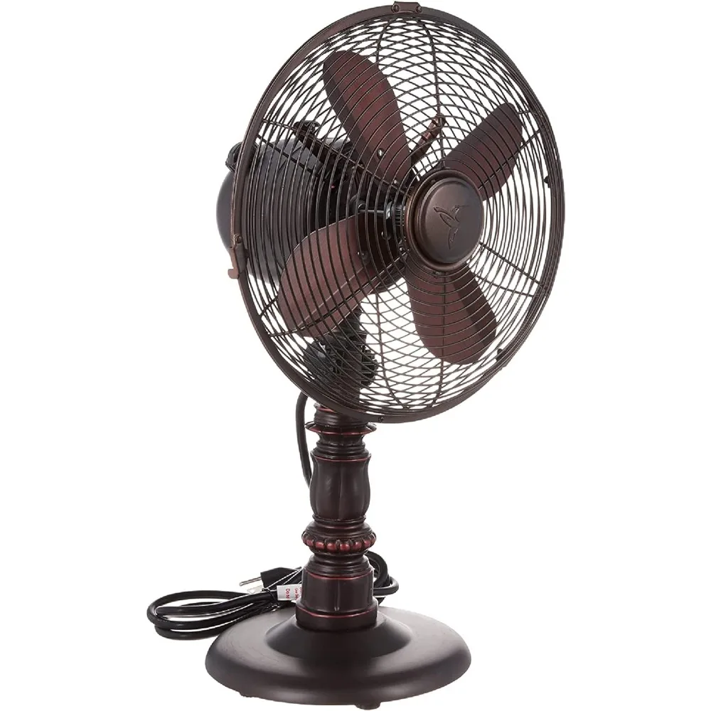 

Oscillating Table Fan, 3 Speed Portable Fan, Kipling, Antique Metal Fan, 10 inches