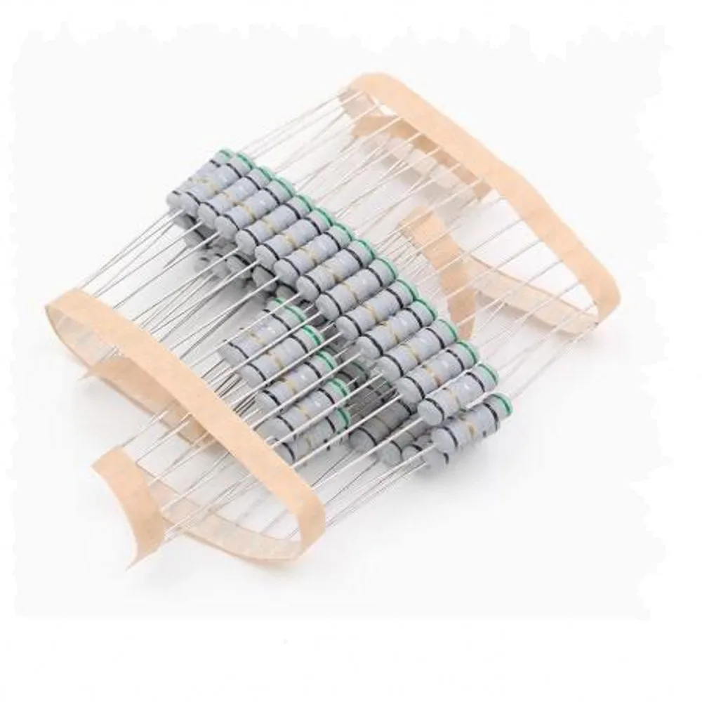 100PCS 2W 5% Wire Wound Resistor Fuse Winding Resistance 0.1 0.15 0.22 0.33 0.47 0.5 1 2.2 3.3 4.7 5.1 6.8 10 22 47 51 100 ohm