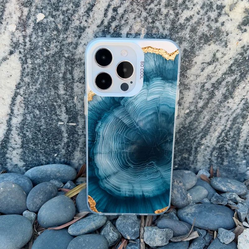 Luxury Wood Pattern Laser Back Cover with Tree Ring Texture