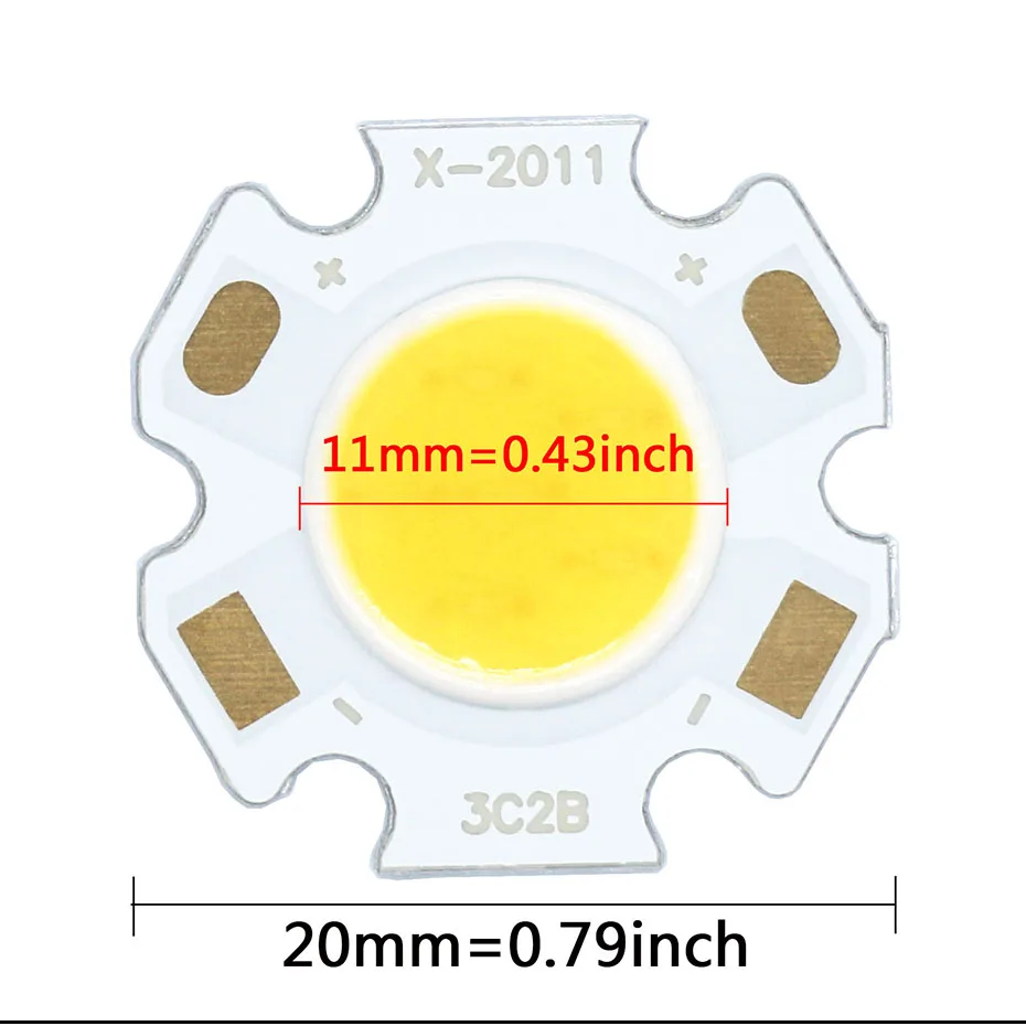 Description Picture 2 of item5pcs 3W 5W 7W 10W High Power COB LED Source Chip Light Bulb Light-Emitting Diode Bridgelux Chip 20mm For Spotlight Downlight DIY