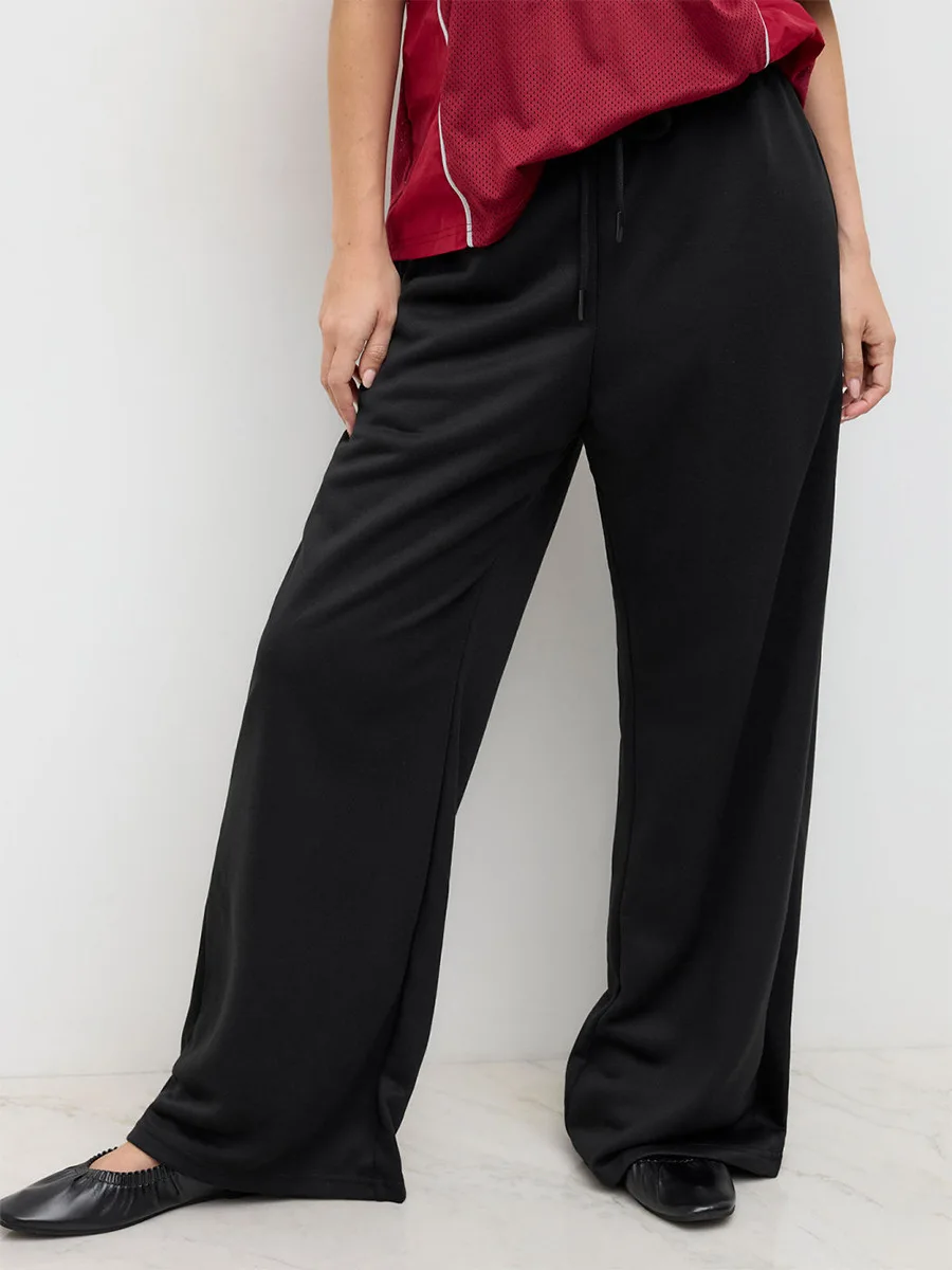 Bornladies New Autumn Women's Comfortable Grey Pants Drawstring Wide Leg Sweatpants Loose Fit Daily Casual Long Trousers