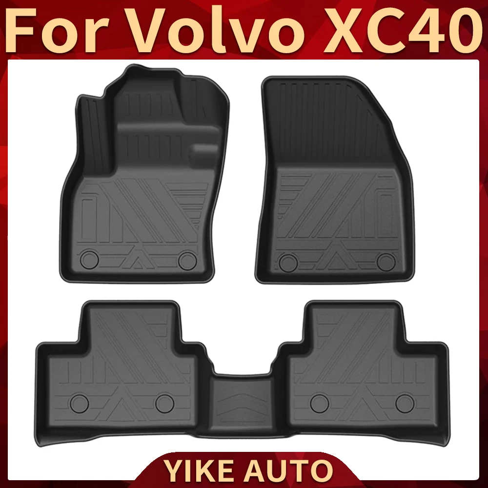 For Volvo XC40 20192023 Auto Car Floor Mats AllWeather TPE Foot Mats
