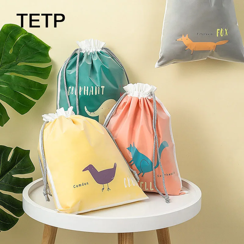 TETP 20Pcs Thicken Frosted Portable Drawstring Shoe Storage Bags Clothes Makeup Towel Packaging Protect Waterproof Dustproof