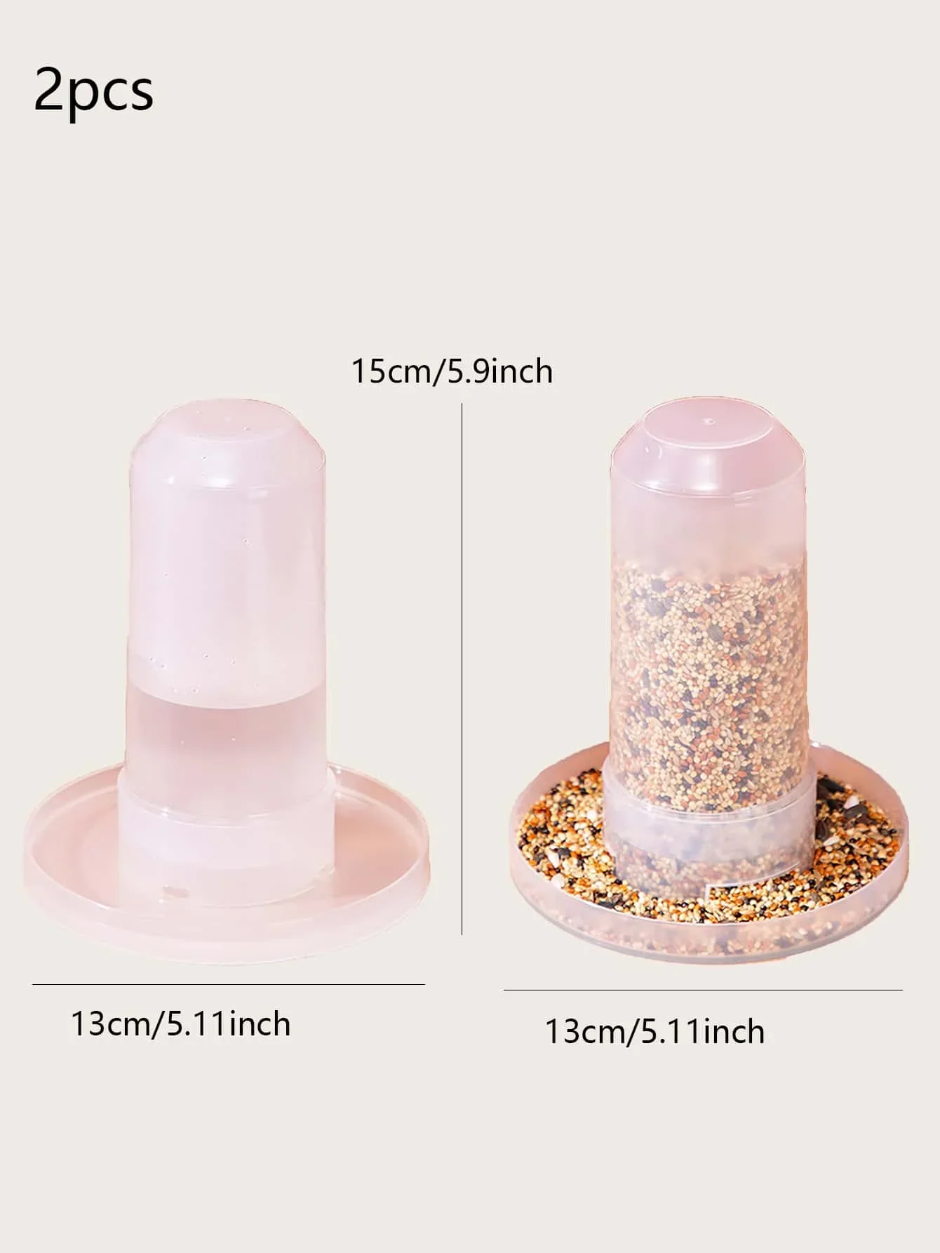 2pcs-1pc Feeder+1pc Water Dispenser Set Suitable for Automatic Feeders for Birds and Rutin Chickens