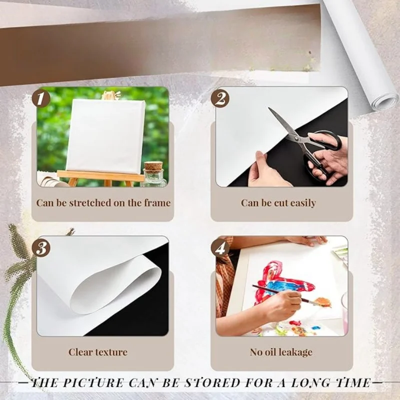 3-Meter High-Quality White Oil Painting Canvas Professional For Oil Painting Acrylic Pigments And Art Supplies Artistic Creation custom painting canvas painting canvas