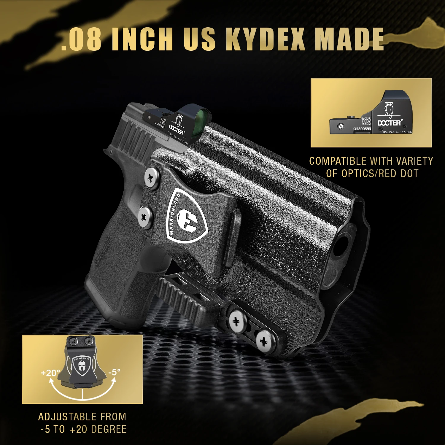 WARRIORLAND Sig P365X-Macro IWB Kydex Holster with Claw Attachment and Optic Cut: Sig Sauer P365XMACRO, Inside Waistband Appendi 4