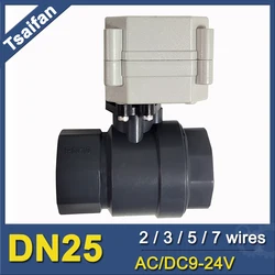 DN25 Full Port Electric Ball Valve AC/DC9-24V Glue End , BSP/NPT 1