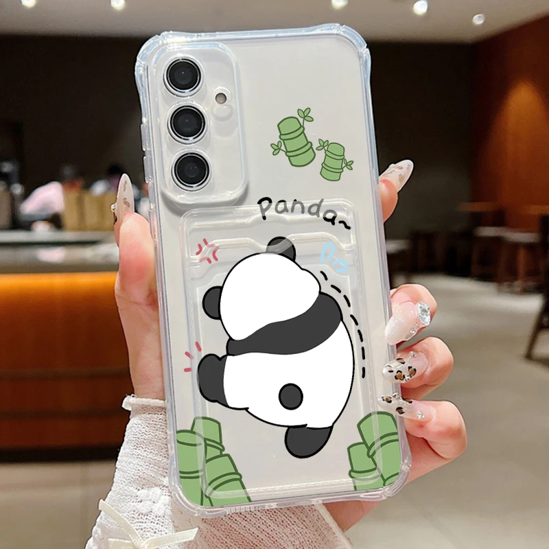 Panda Design Card Holder Phone Case Cover