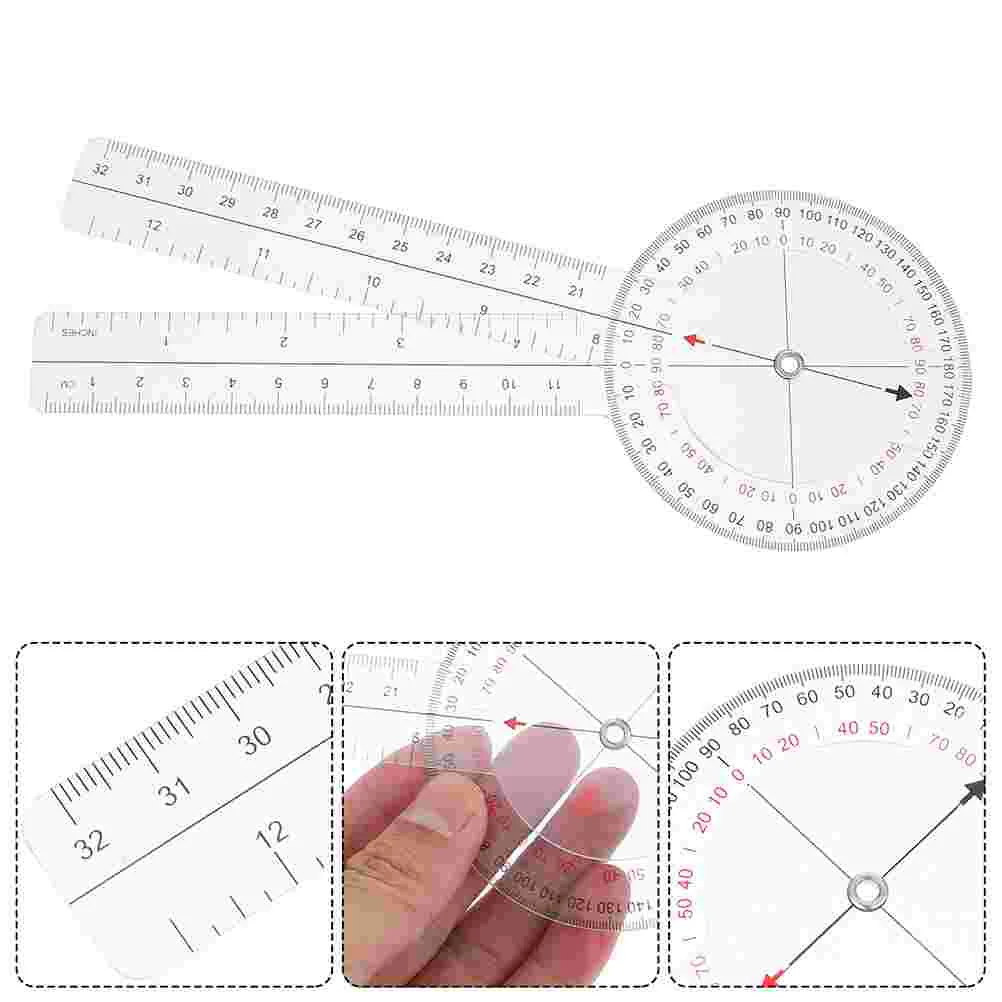 

2 Pcs Angle Ruler Rotary Measure Measuring Tool for Electricians Medical Therapy Goniometer Tape Plastic Folding Protractor