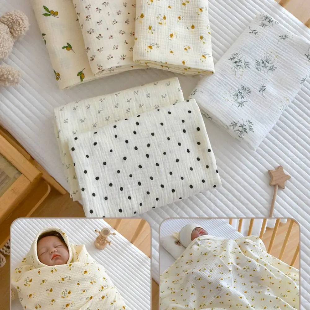 Cotton Baby Blanket Breathable Bear Printed Cover Blanket for Infant Thickened Skin-friendly Nap Sleeping Rug Sofa