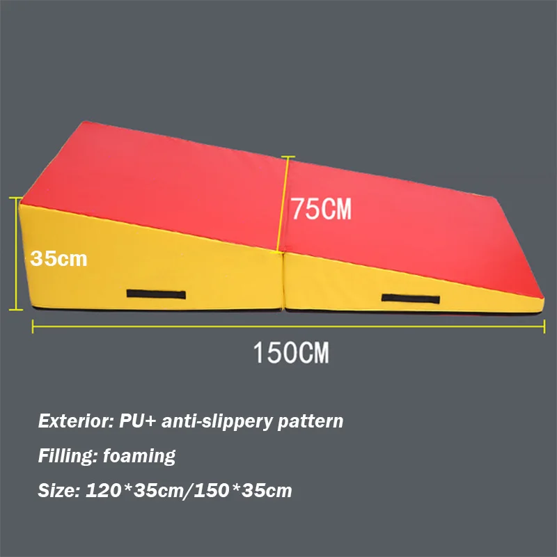 Incline Gymnastic Mat 180cm Folding Cheese Wedge Mat for Kids Home