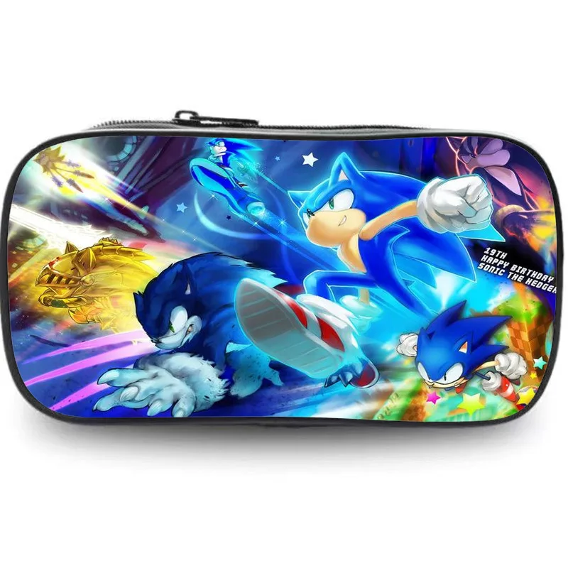 Sonic Large Capacity Multi-Functional Waterproof Pencil Case for Students - Oxford Fabric Bag