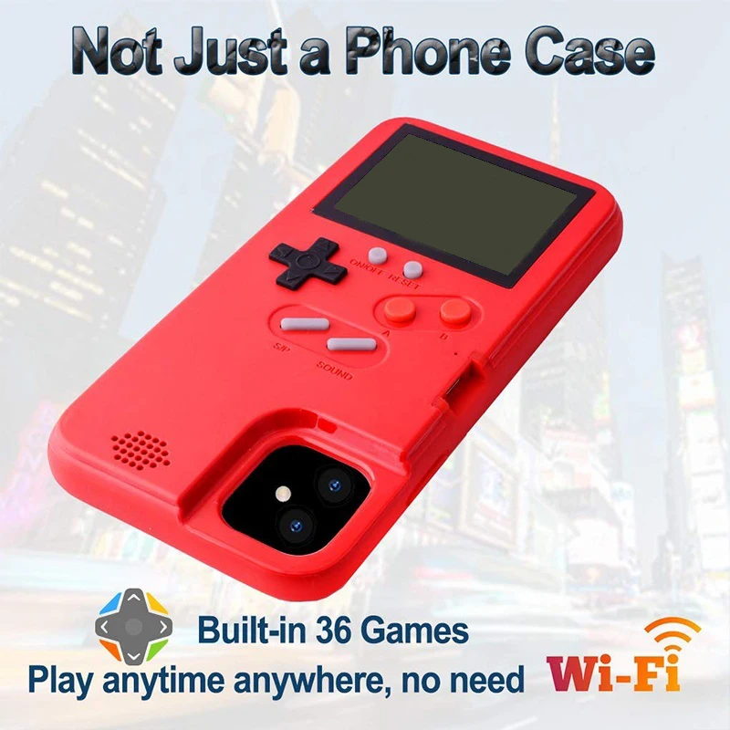 CAPA CASE GAME COM 36 JOGOS RETRO RECARREGAVEL PARA IPHONE 6/7/8