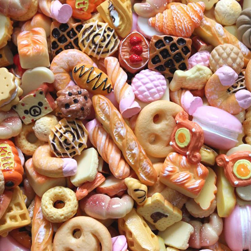 10Pcs Mini Candy Donut Bread Doll Food Scale Dollhouse Miniature Cake Accessories Home Craft Decor Cake Kids Kitchen Toys Gift 4