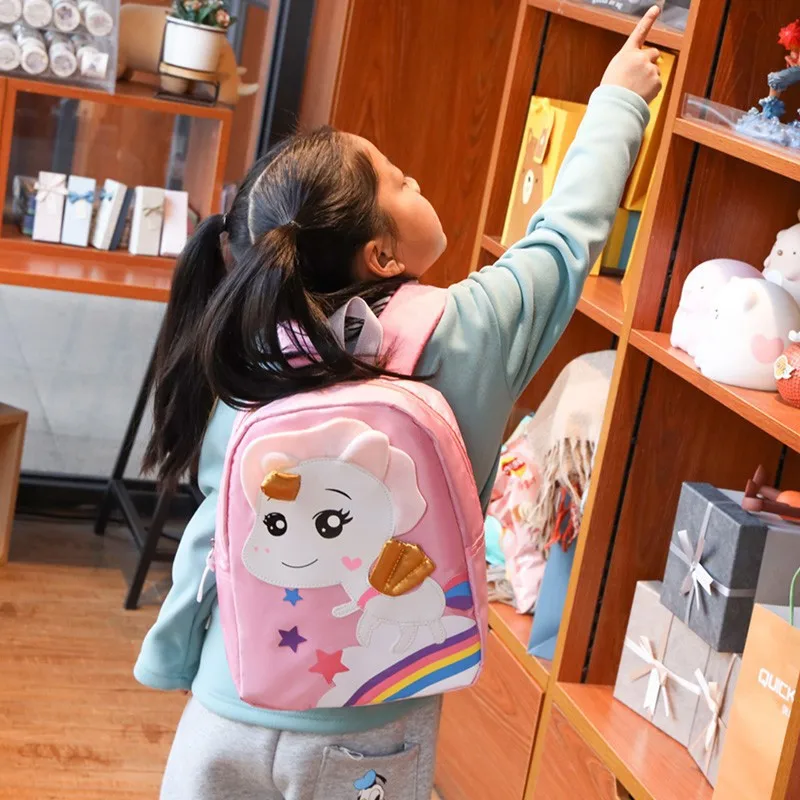 Student Shoulder Bag Unicorn Cartoon Schoolbags Primary Girl School Backpack Waterproof Child Mochila 3D Cute In Kindergarten