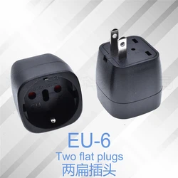 Universal Travel Power Adapter - AU/CN to EU/CH/IT Plug Converter - 1 pcs (EU - 6 black)