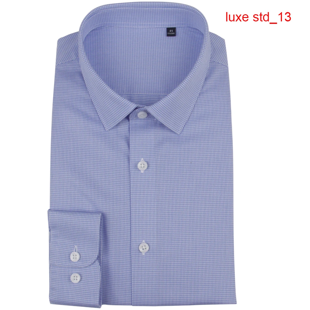 Luxury Dress Shirts For Men 100s 2-ply High Quality 100% Cotton Business Shirt Men Clothing Wrinkle Free Mens Shirts Christmas