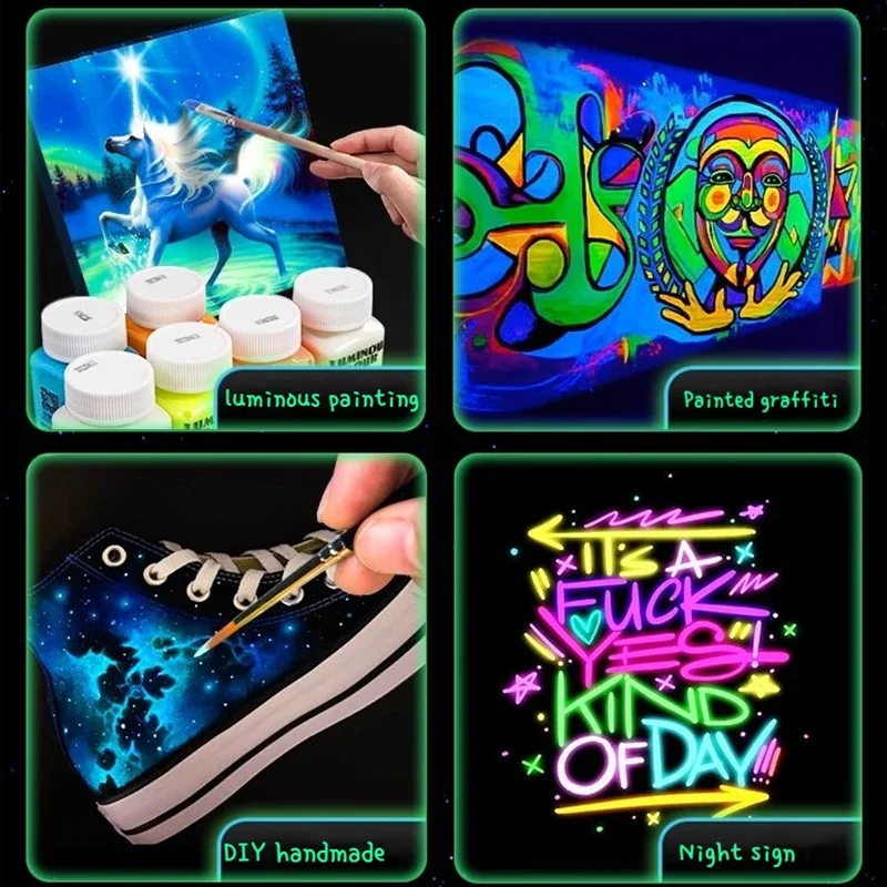 Graffiti Glow In The Dark Top Coat Paint Glow In The Dark Acrylic