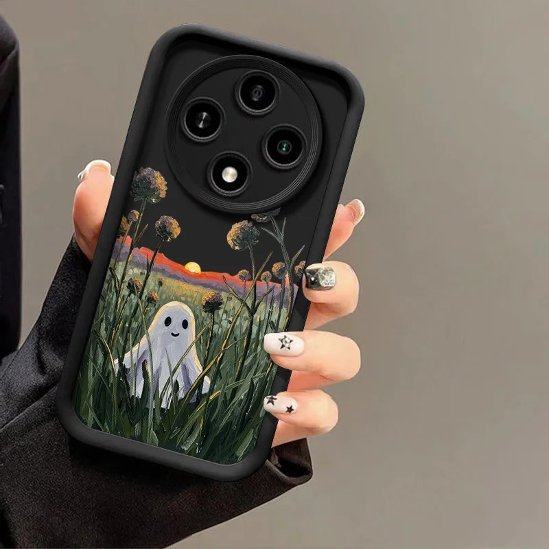 Abstract Cute Ghost Pattern Halloween Soft Phone Case Cover