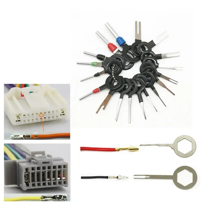 3/18/36/41pcs Car Terminal Removal Tool Wire Plug Connector Extractor Puller Release Pin Extractor Kit for Car Plug Repair Tool