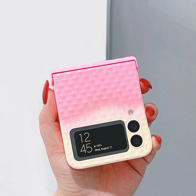 

For Samsung Galaxy ZFlip3 Cover Couple Stone Texture Gradient Color for Z Flip 3 Samsung F7110 Case Girlfriend Gift