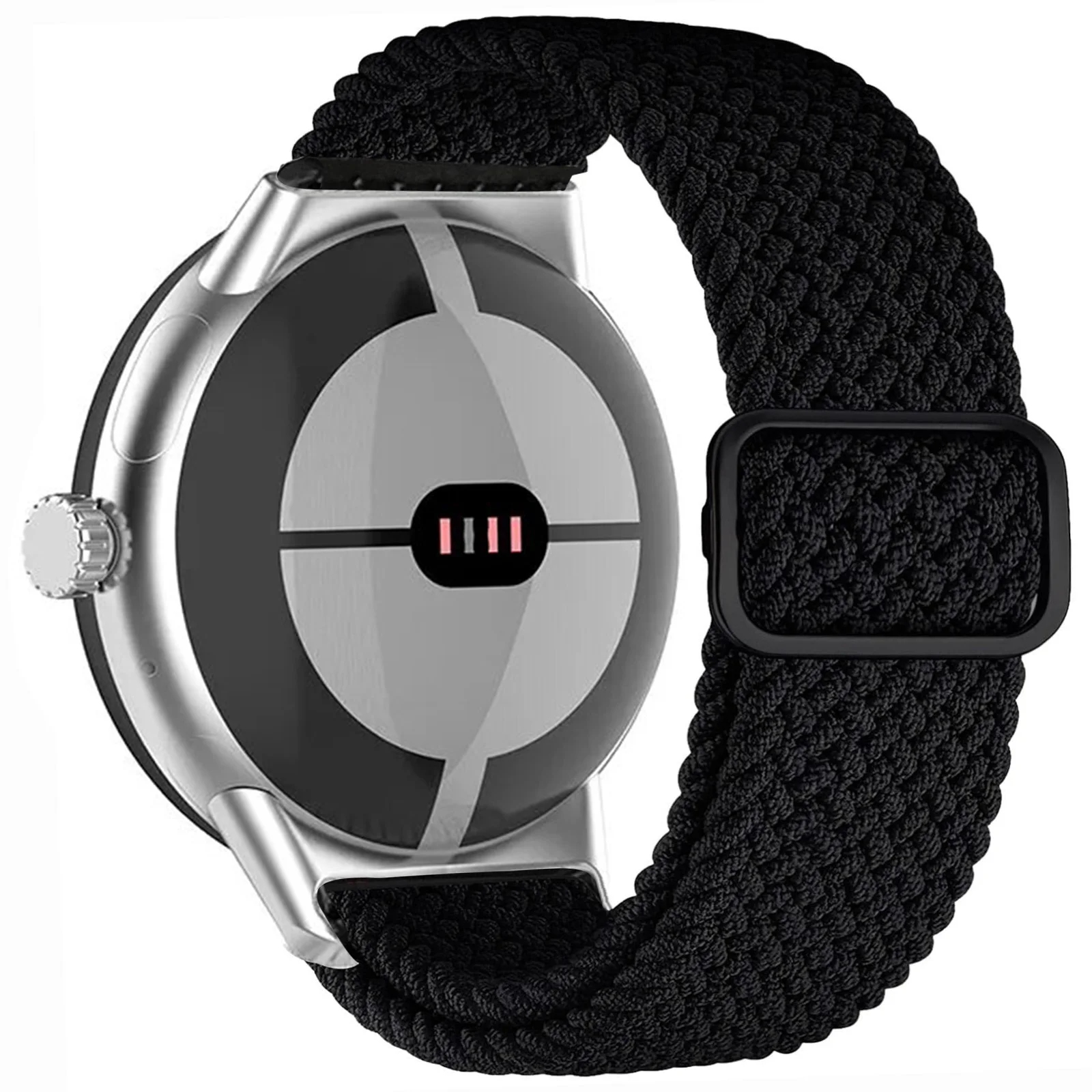 Braided Solo Loop Smartwatch Band - Elastic Adjustable Nylon Strap Bracelet