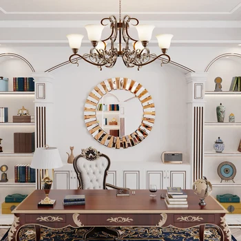 Decorative Mirrors Round Sunburst Wall Mirror Beveled Edge Glass Bathroom Vanity Mirror Hanging Accent Mirrors for Living Room 4