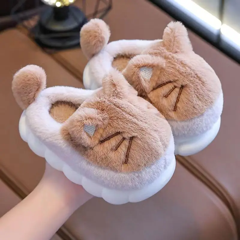 Winter New Children's Baotou Cotton Slippers Boys And Girls Soft