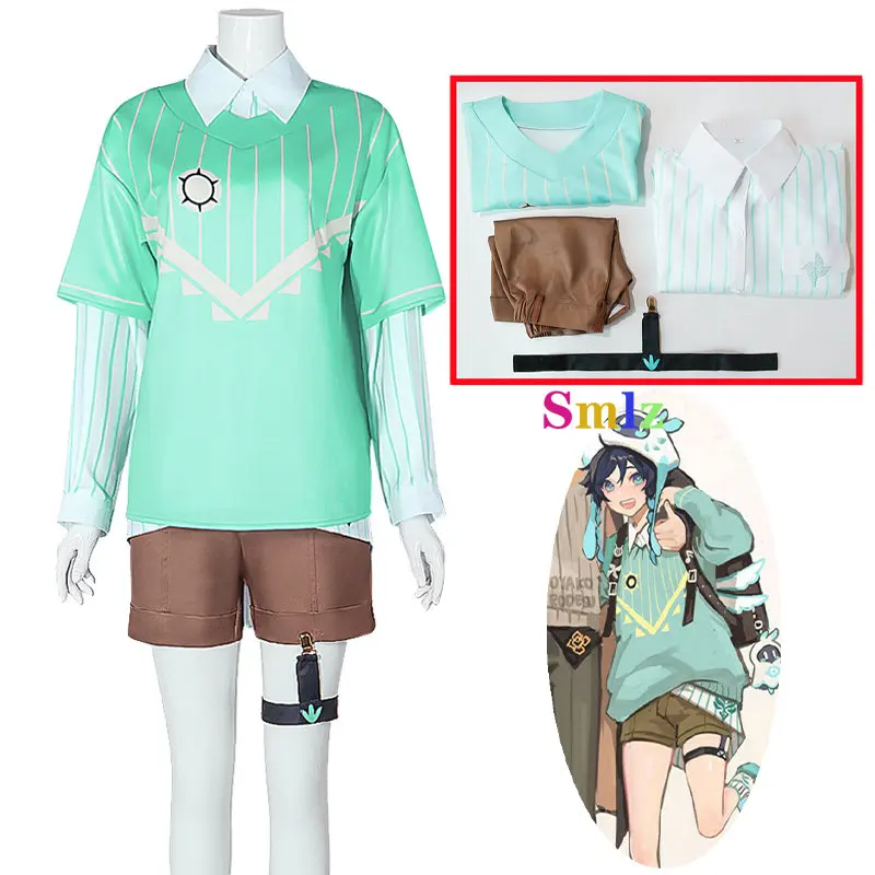 

Special Offer Barbatos Cosplay Anime Impact Cosutmes Venti Daily Hoodie Shirt Pants Casual Holiday Full Outfit